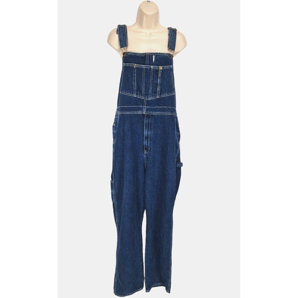 Vintage Guide Gear Men Denim Dungaree XL Straight Leg Overall Bib Carpenter 198P